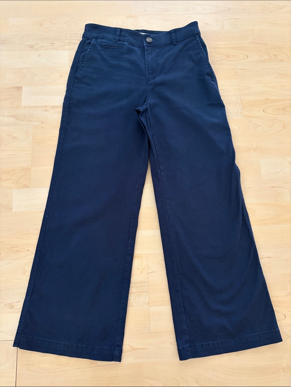 LOFT The Monroe Wide Leg Petite Pants Navy Blue Size 4P